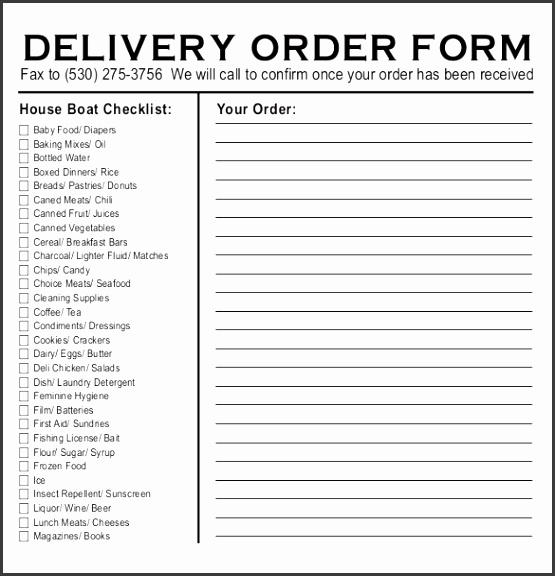 delivery order template