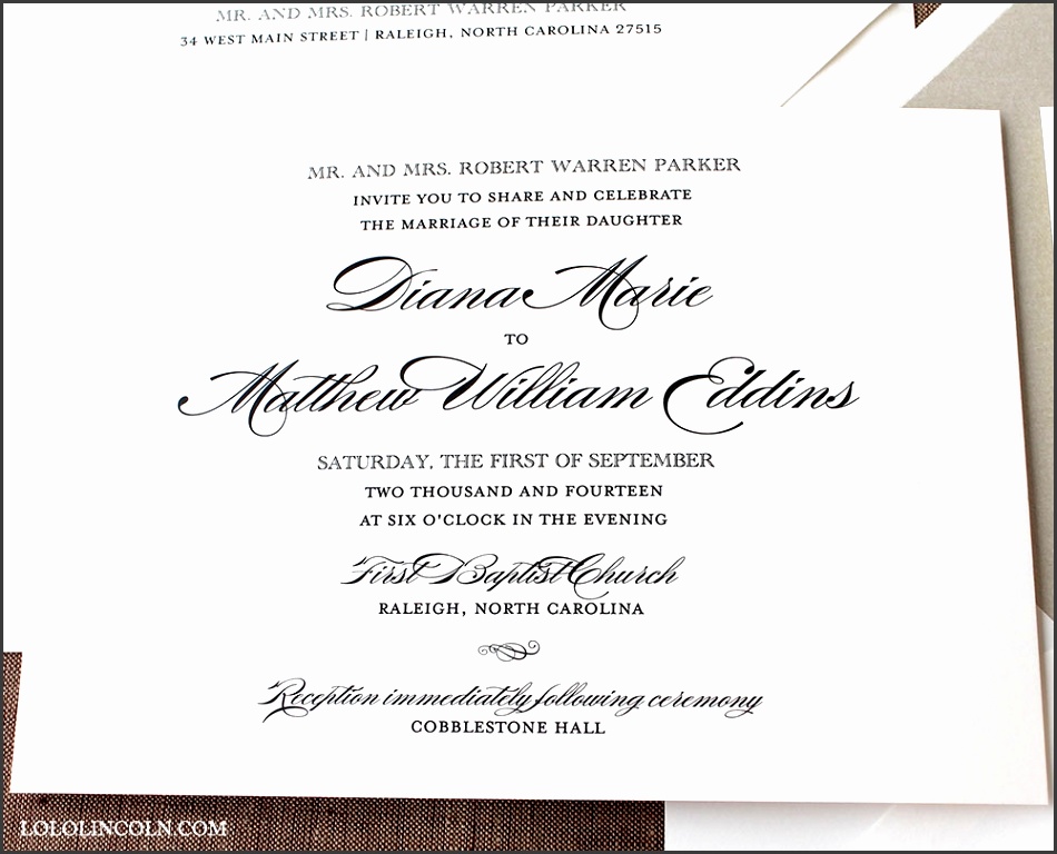 Formal Wedding Invitation