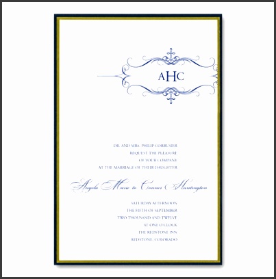black and blue formal wedding invitations As