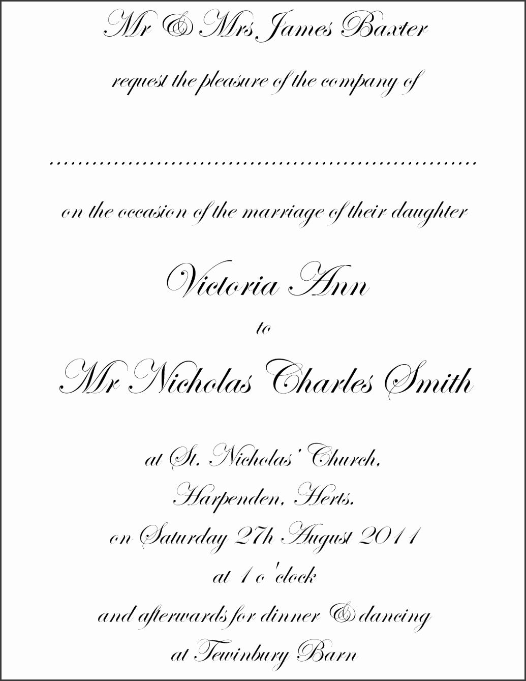 posh invitation wording