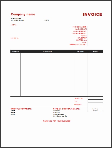 free editable invoice template