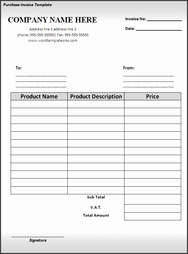 Editable Invoice Template Word