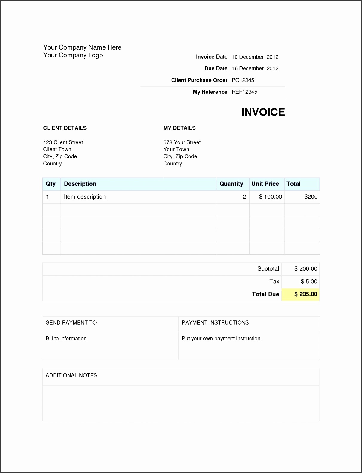 Simple Invoice Template Australia Sample Doc Free Excel Tax