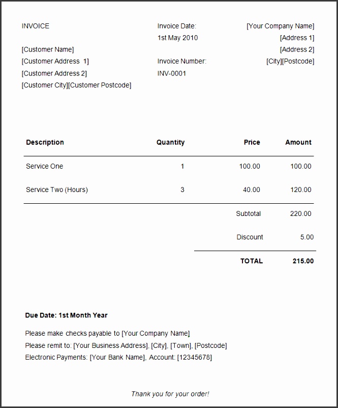 Word Invoice Format Basic Invoice Template Invoice Format Uk Proforma Invoice Format