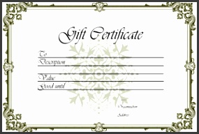 Gift Certificate Templates printable t certificates for any w5vie t certificate template picture frame border