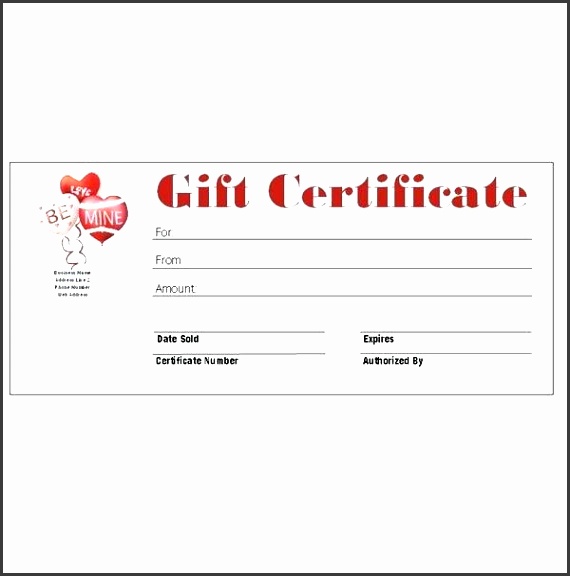 Free Gift Certificate Template For Word Valentines Day Gift