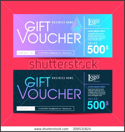 Vector illustration Gift voucher template with colorful pattern cute t voucher certificate coupon design
