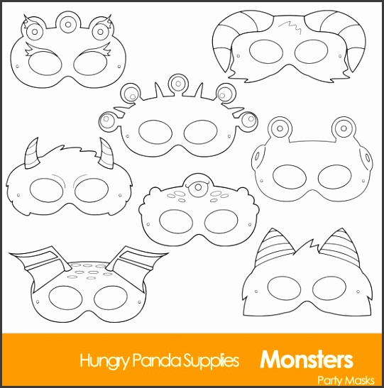 Monster Printable Coloring Masks halloween masks monsters monster costume monster party halloween party printable masks