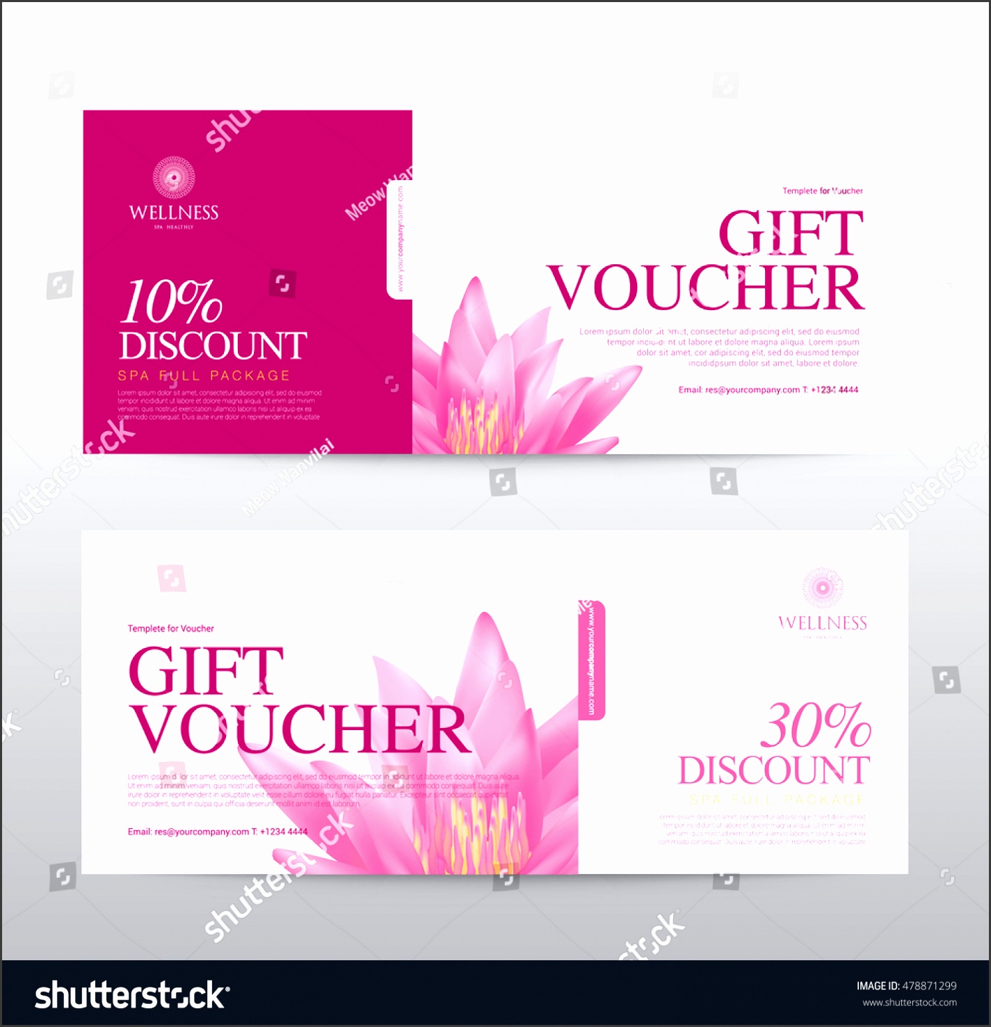 Gift Voucher template for Spa Hotel Resort Vector illustration