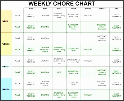 9 Household Chore List Template - SampleTemplatess - SampleTemplatess