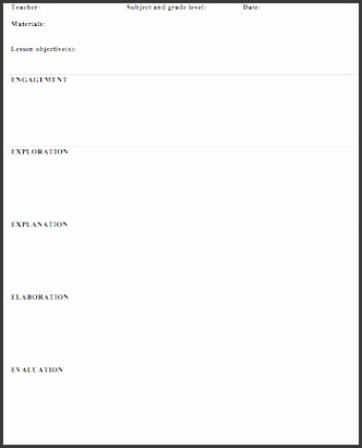 A 5E lesson plan template