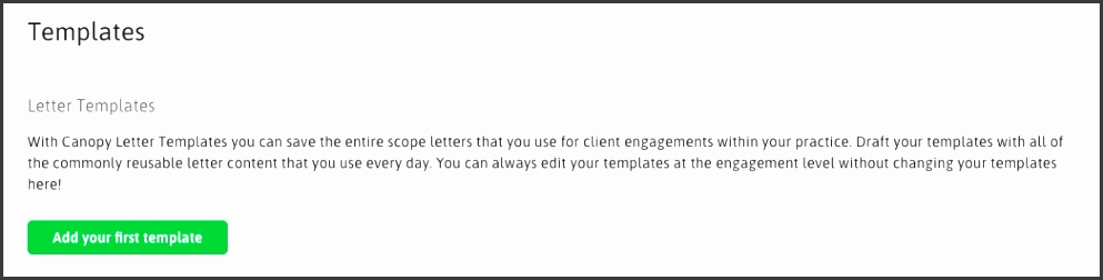 If you have never saved a letter template before click Add Your First Template