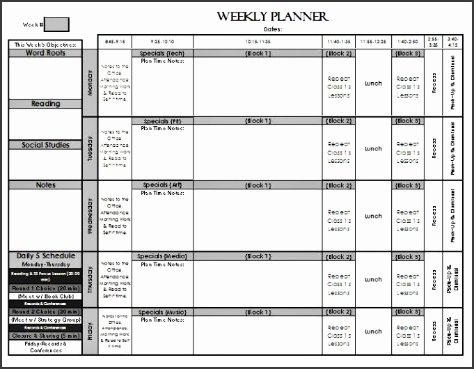 Check Out My Weekly Lesson Planning Page Templates For Elementary