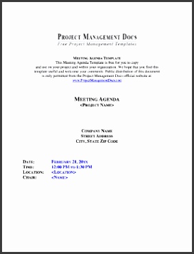 Project Meeting Agenda Template Project Meeting Agenda Template