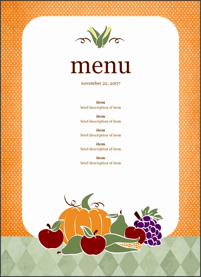 Party Menu Template 2