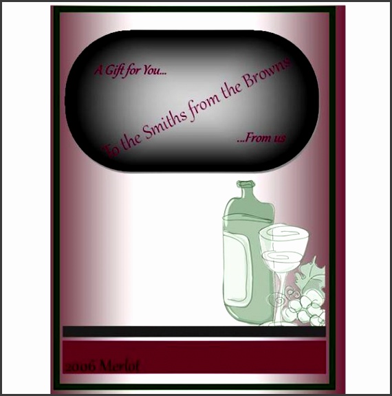 MS Publisher Template Wine Label for a Gift