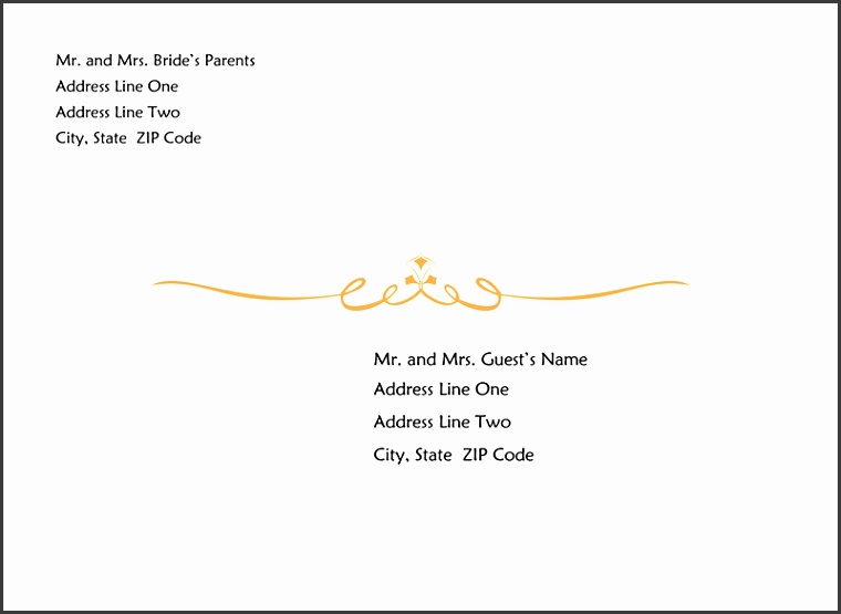 Wedding invitation envelope Heart Scroll design A7 size