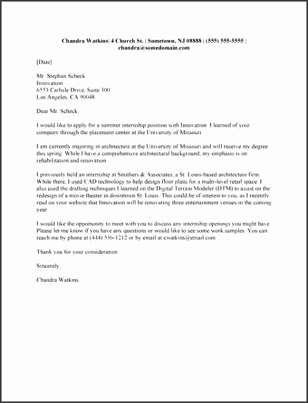 Letter Motivation Internship Academic Resume Template