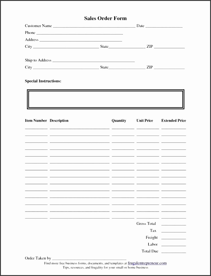 Best Simple Order Form Template Word