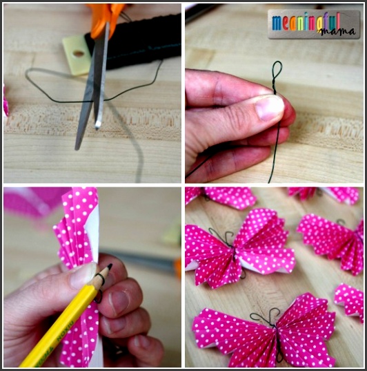 Folded Paper Butterfly Tutorial and Template