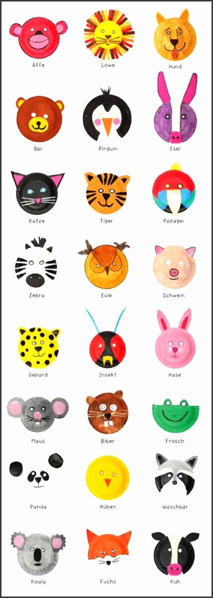 Obviously not in English however these are examples for paper plate animal masks