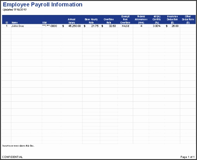 payroll template free employee payroll template for excel