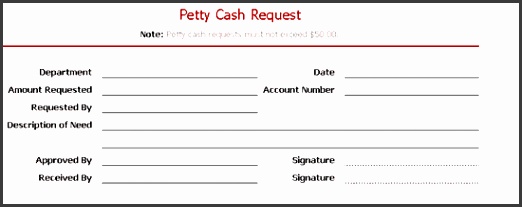 Petty cash request slip
