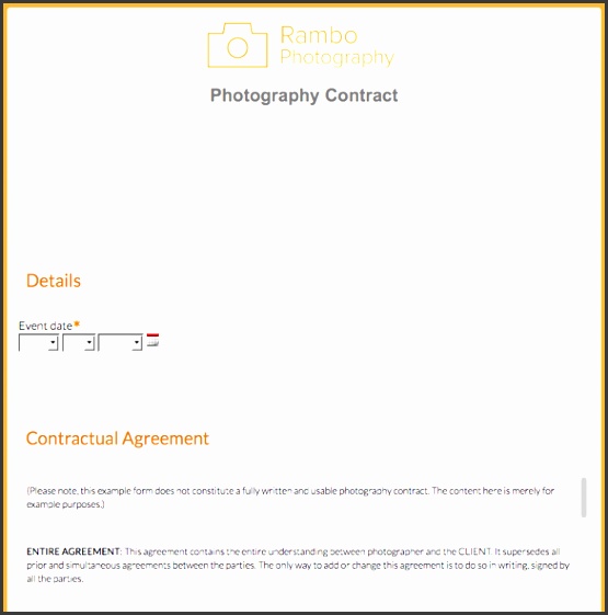 photography form templates photography forms templates formstack