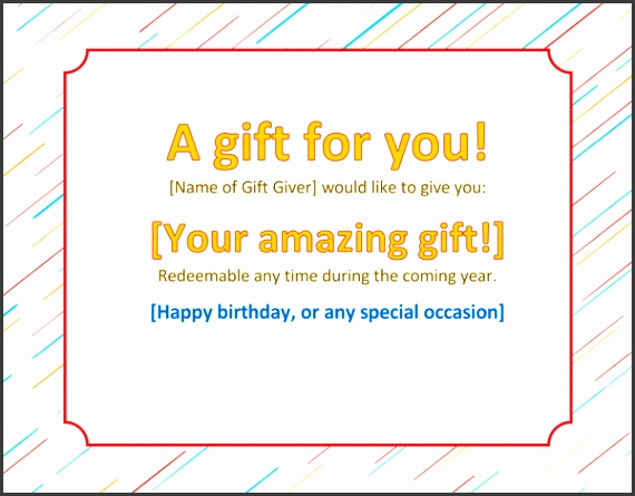 Printable Blank Gift Certificate Template Preview