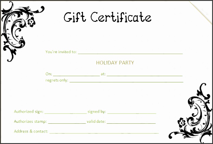Black Flower Gift Certificate template FR