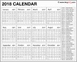 7  Printable Template Calendar 2018