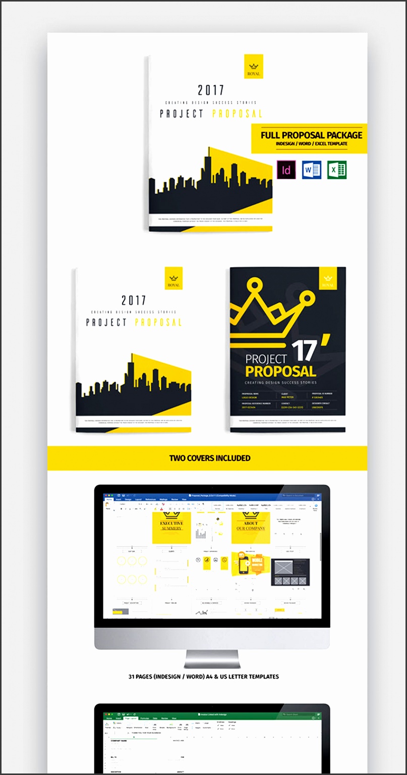 This professional proposal template boasts 31 pages Choose from many and varied page designs to your proposal message across
