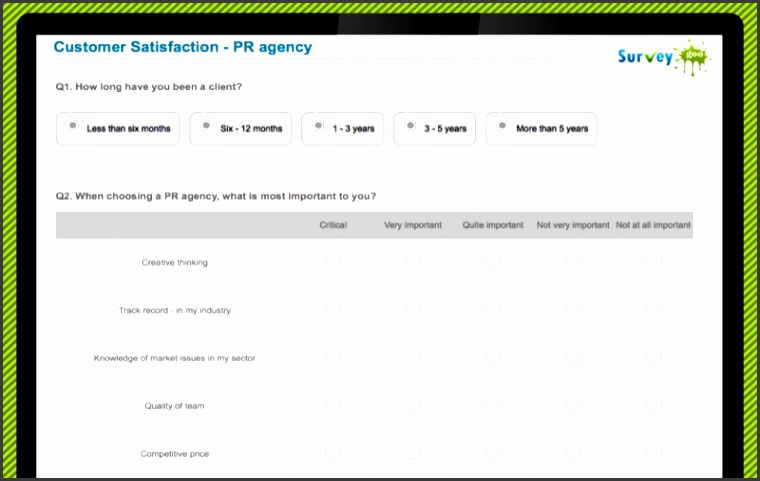 customer satisfaction questionnaire template