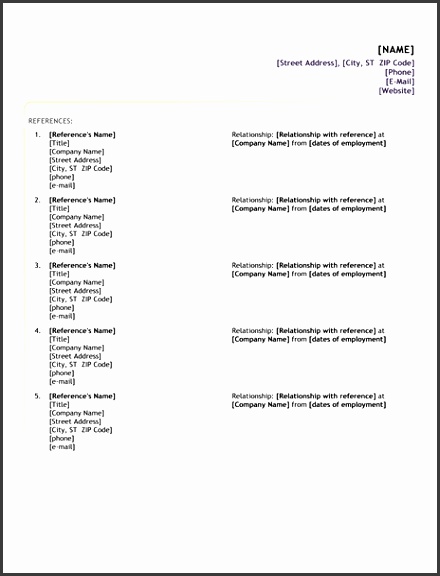 Resume Reference Sheet Template Entry Level Resume Reference Sheet fice Templates Download