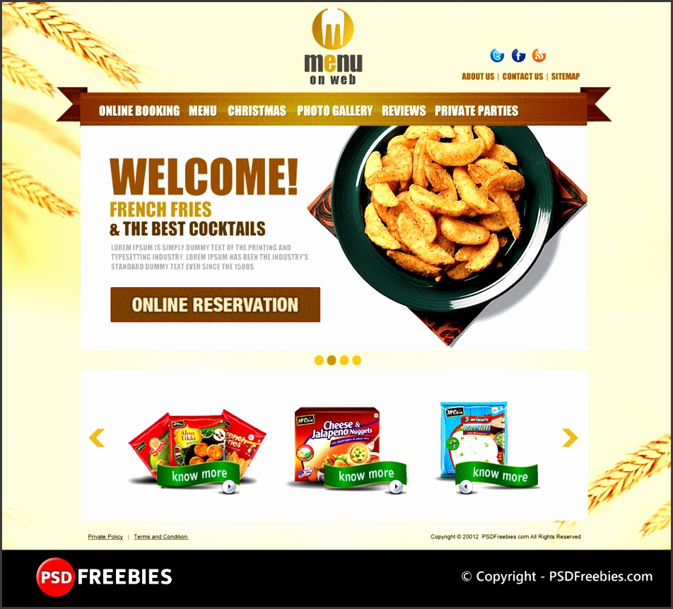 Restaurant Menu Free PSD Template