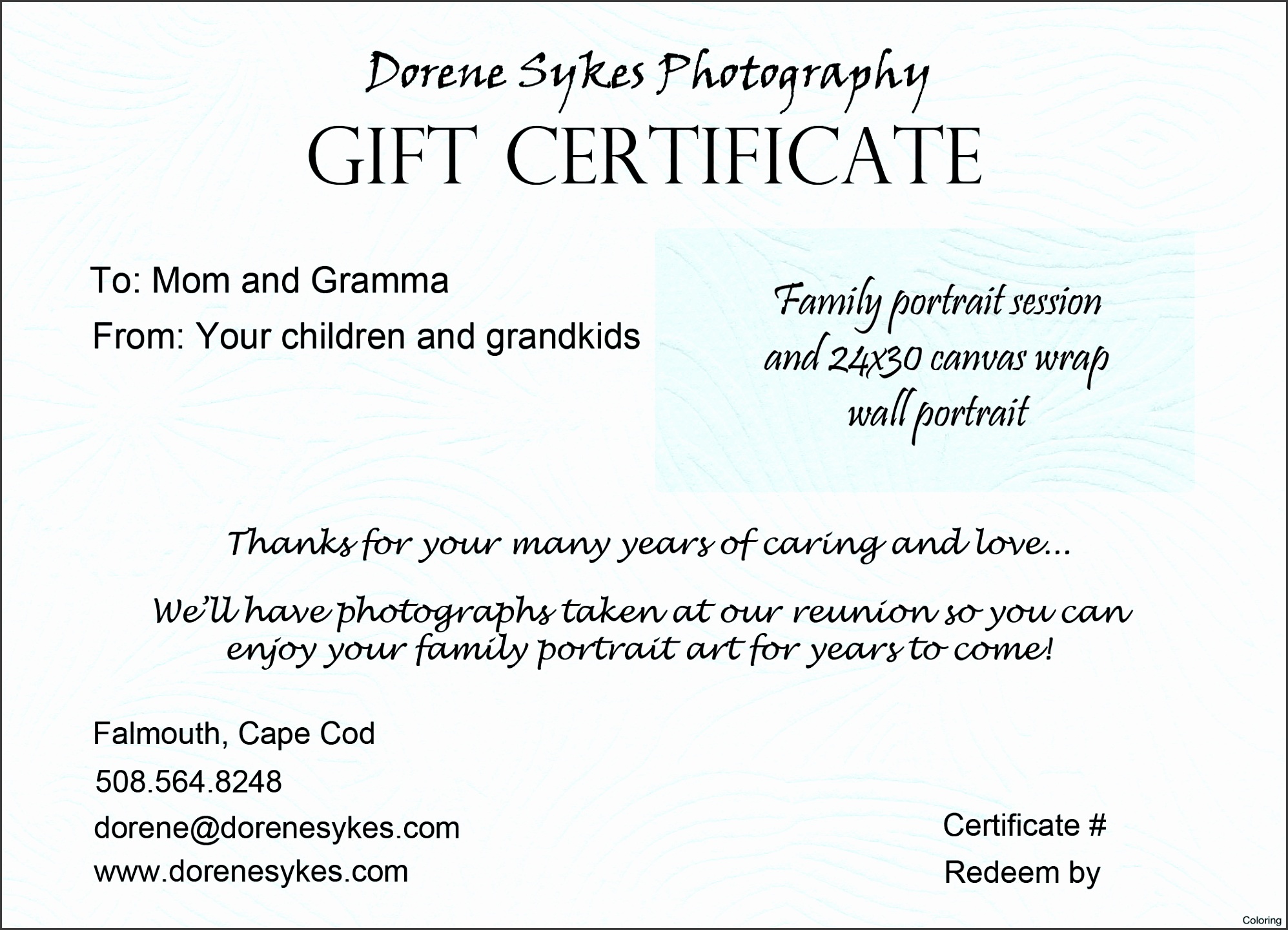 graphy Gift Certificate Sample Template Word Coloring 18f