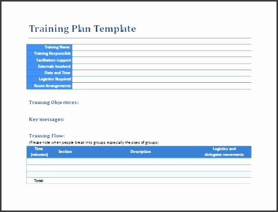 Sample Training Plan 9 Example Format