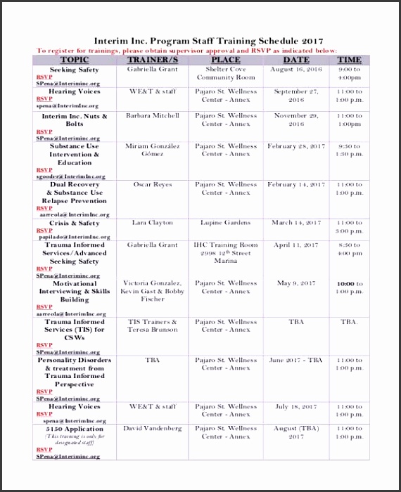 13 Employee Training Schedule Template Free Sample Example for Employee Training Plan Template