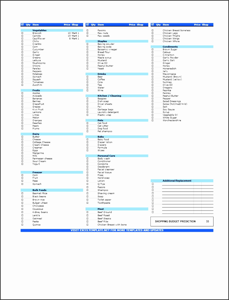 Shopping List Template