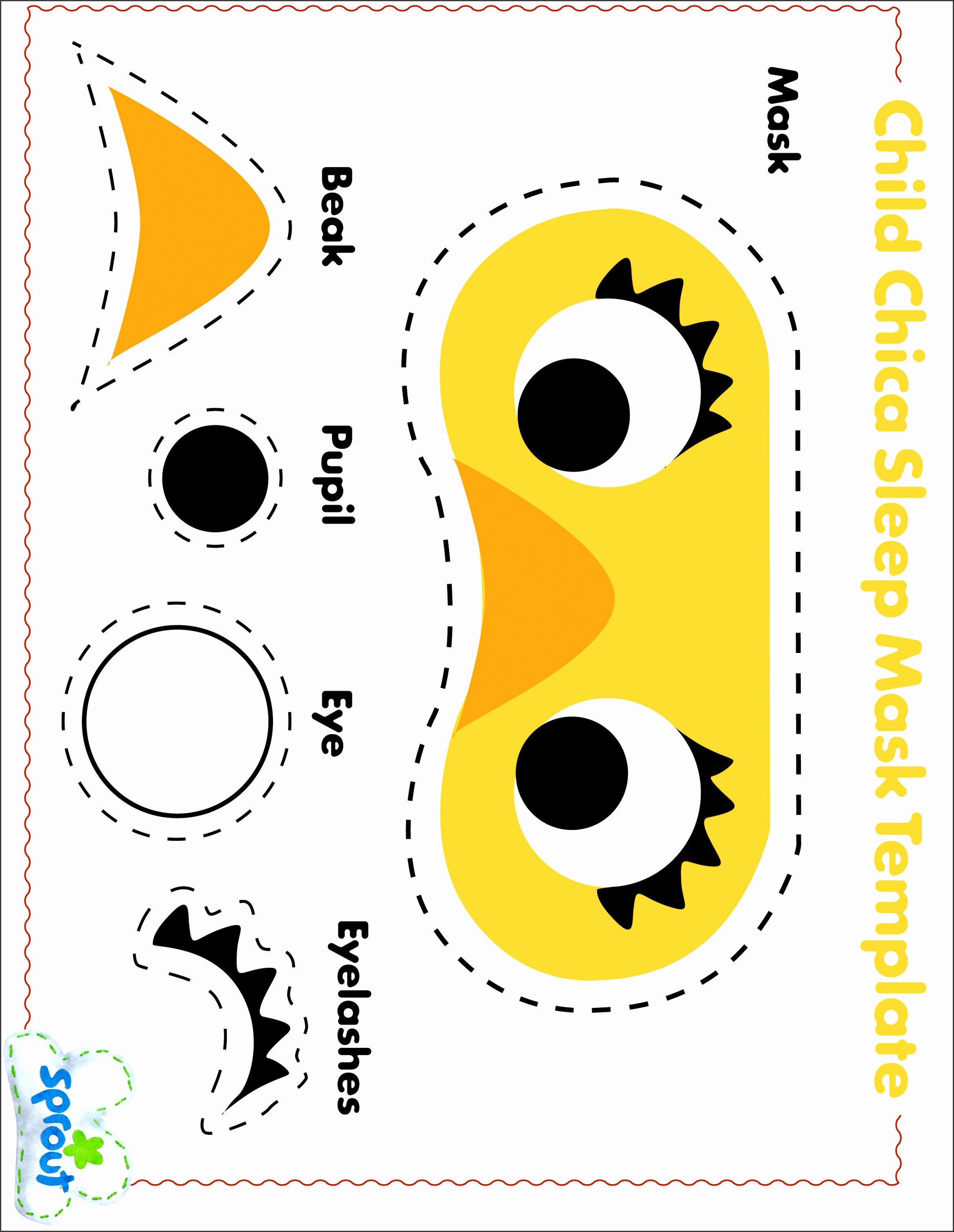 1 Child Chica Sleep Mask Template 24603143 fun with