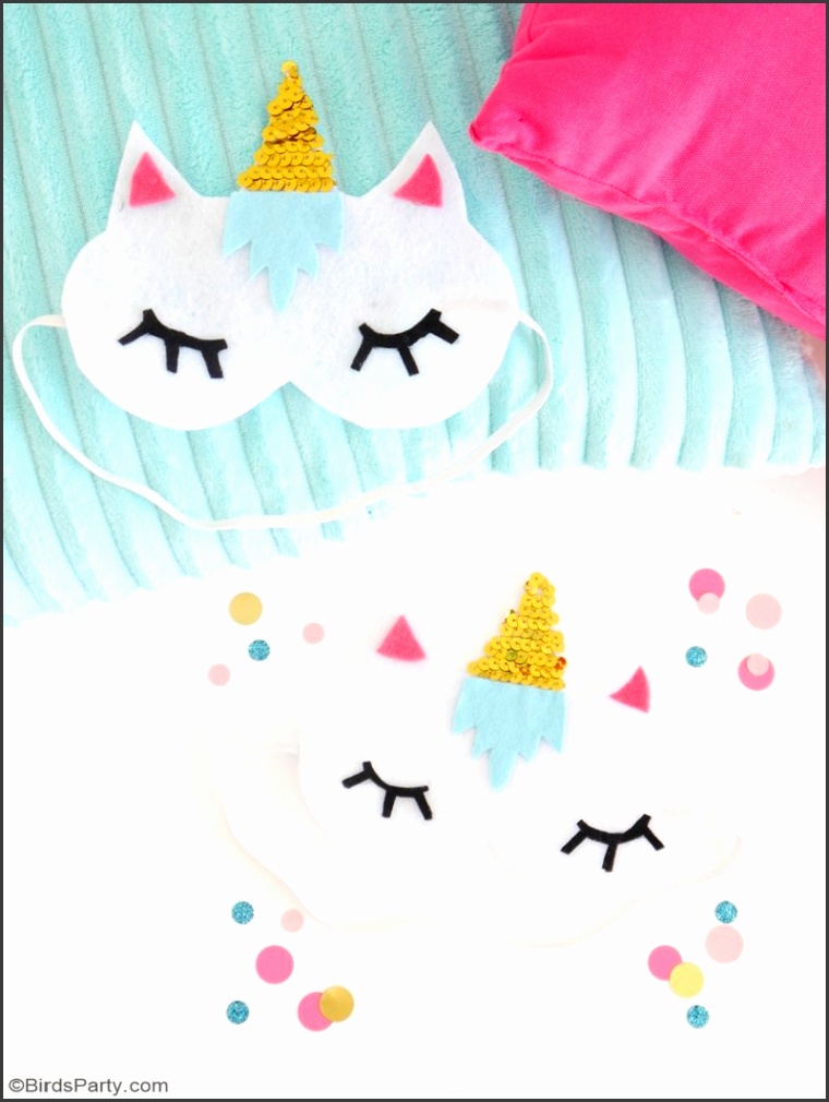 e of my favourite projects from last week s party were these adorable unicorn sleep masks from Bird s Party