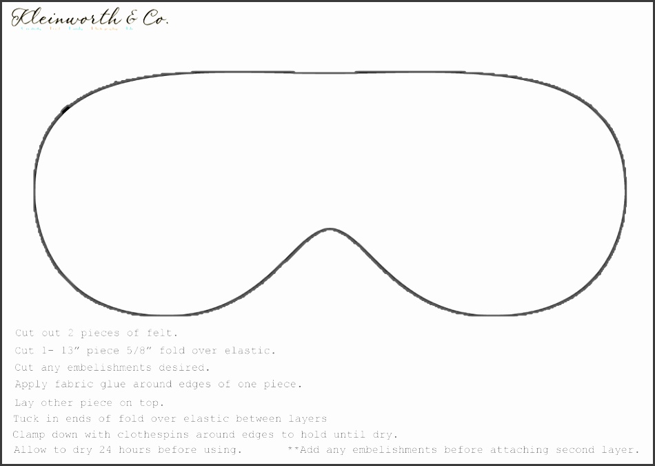 Eye Mask Invitation Template No Sew Sleep Mask Kleinworth Co Download