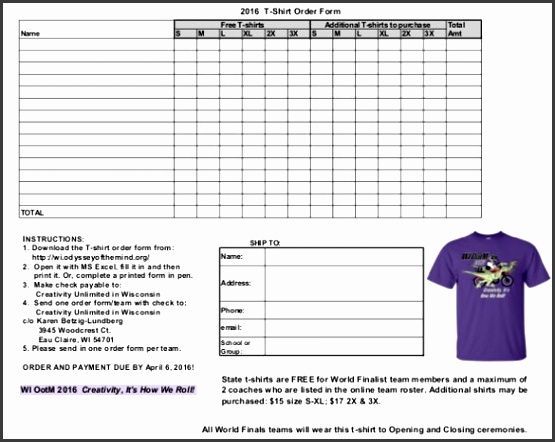 Apparel order form template issue quintessence t shirt 21 word format