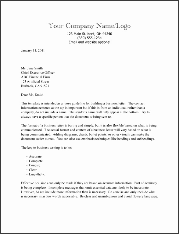 Business Letter with Text Based Letterhead