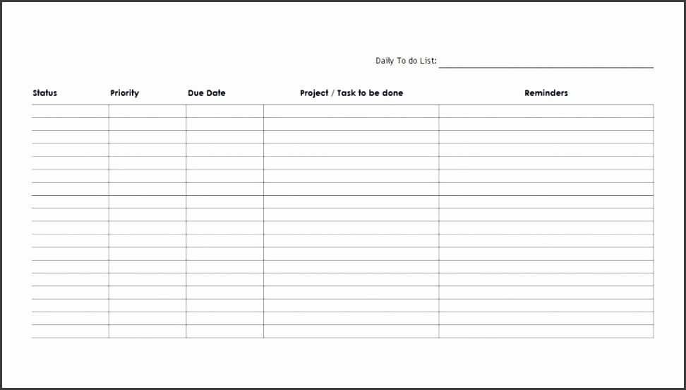 Free Printable To Do List Checklist Templates Excel Word