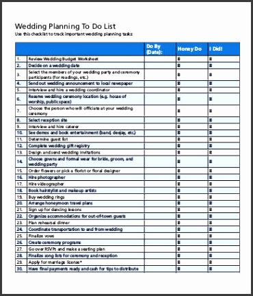 Wedding To Do List Template