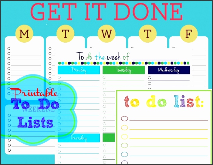 Free Printable To Do Lists – Cute & Colorful Templates