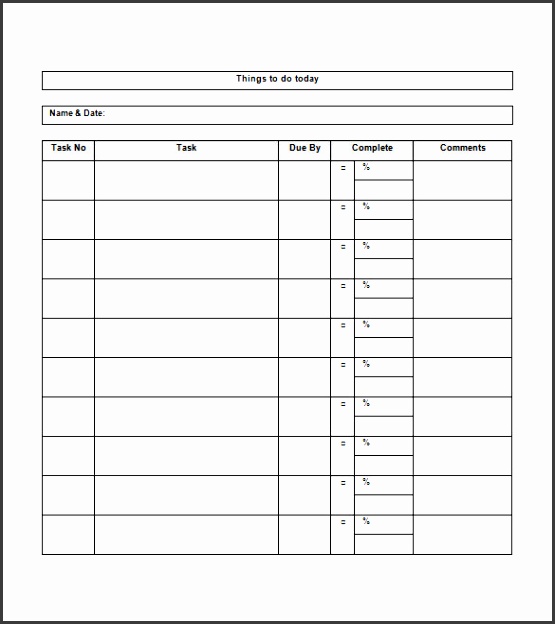 Daily To Do List Template