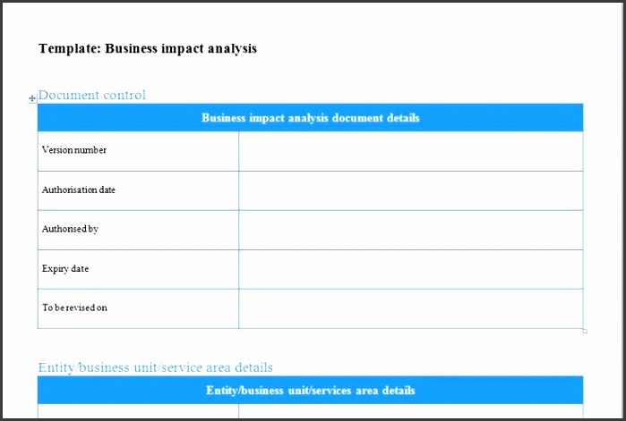 business impact analysis template Excel Templates Pinterest