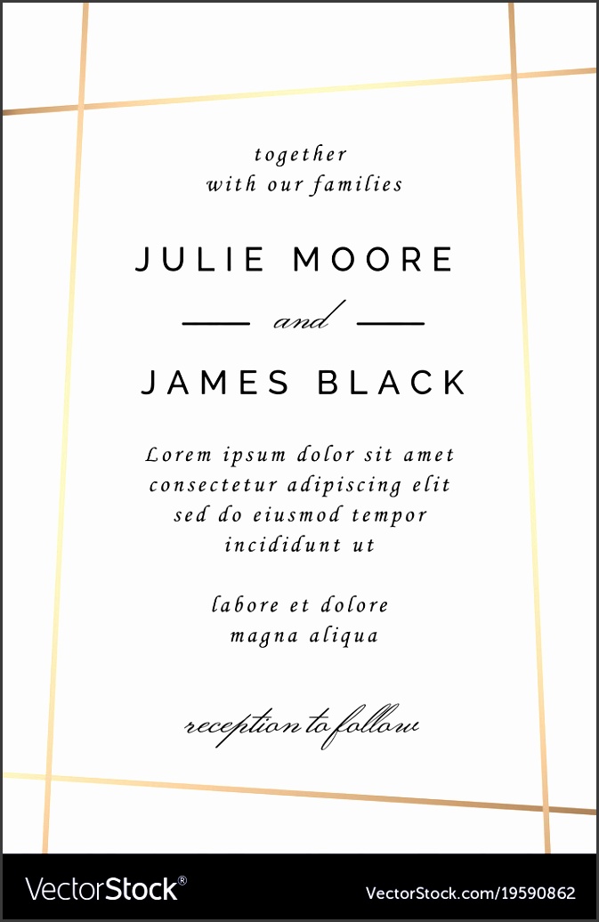 Vintage wedding invitation template vector image
